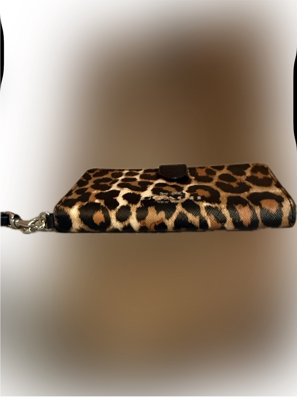 COACH Peyton Ocelot Phone Wallet Case Pouch Wristlet/EUC - Picture 6 of 8